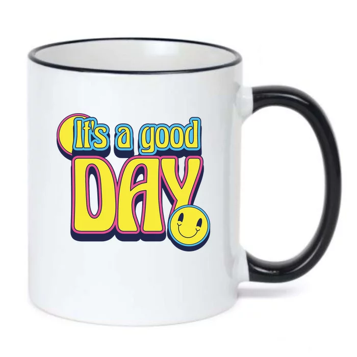 It's A Good Day Retro Positive Happy Black Color Changing Mug