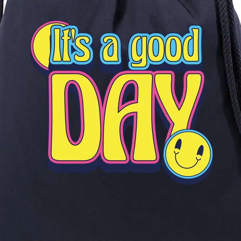 It's A Good Day Retro Positive Happy Drawstring Bag