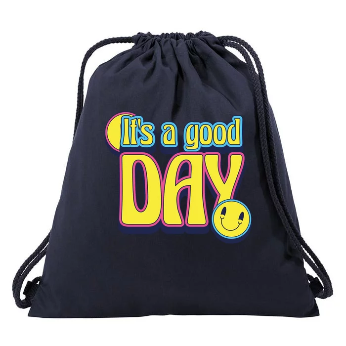 It's A Good Day Retro Positive Happy Drawstring Bag