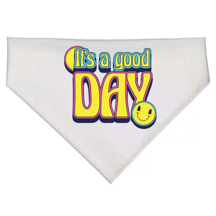 It's A Good Day Retro Positive Happy USA-Made Doggie Bandana