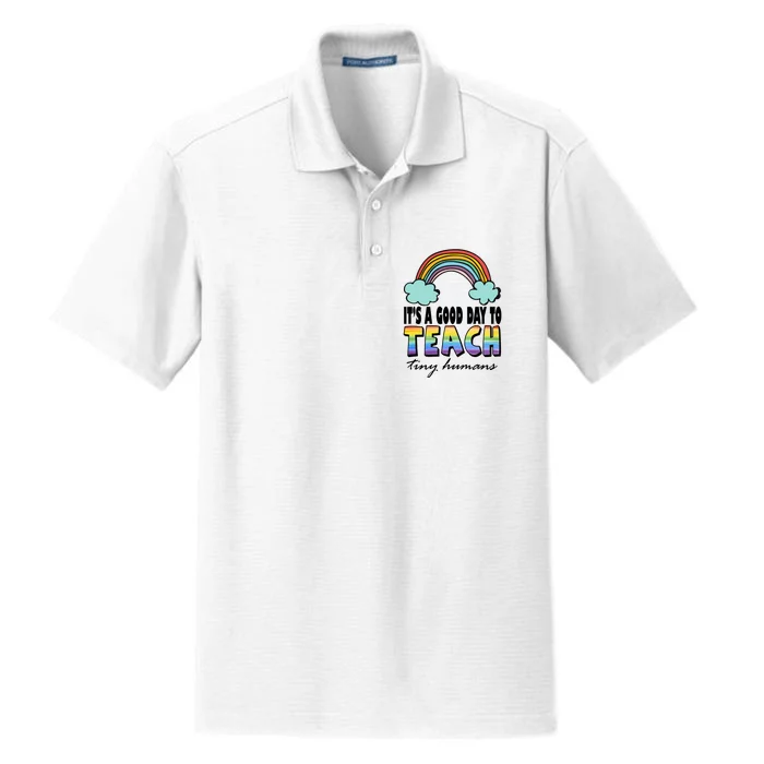 Its A Good Day TO Teach Tiny Humans Rainbow Dry Zone Grid Performance Polo