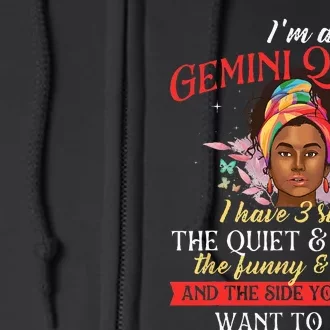 Im A Gemini Queen Astrology Lover Birthday Zodiac Sign Full Zip Hoodie