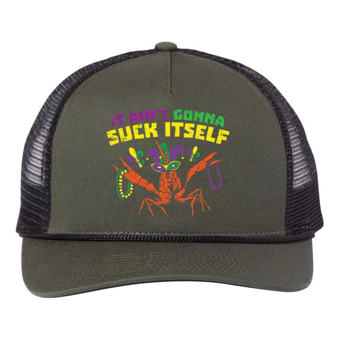 It Aint Gonna Suck Itself Crawfish Vintage Mardi Gras Retro Rope Trucker Hat Cap