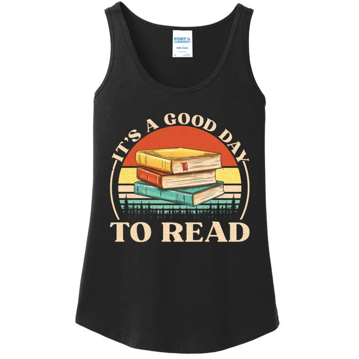 Its A Good Day To Read Tee Retro Book Lover Ladies Essential Tank