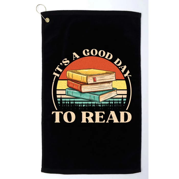 Its A Good Day To Read Tee Retro Book Lover Platinum Collection Golf Towel