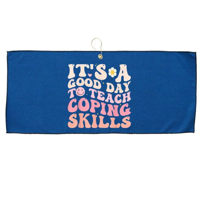 Its A Good Day To Teach Coping Skills School Counselor Large Microfiber Waffle Golf Towel