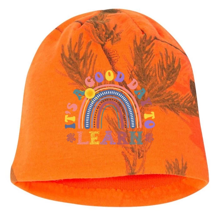 It's A Good Day To Learn Colorful Rainbow Back To School Kati - Camo Knit Beanie