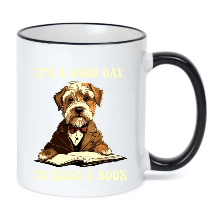 Its A Good Day To Read A Book Cute Dog Reading Book Black Color Changing Mug