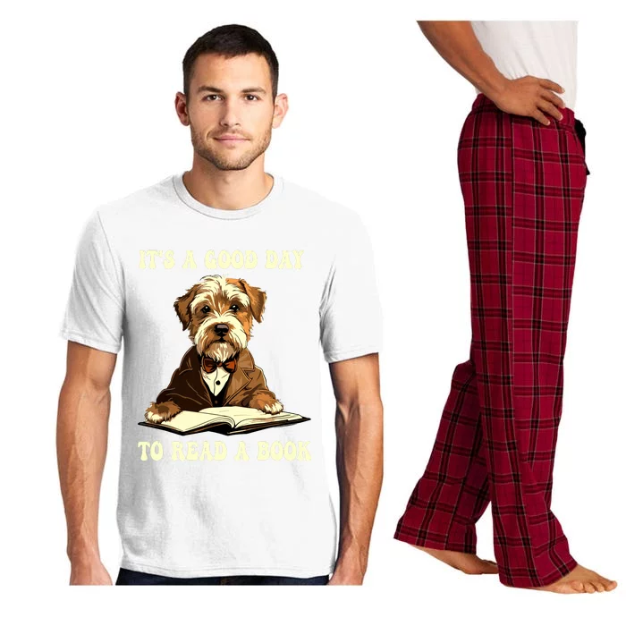 Its A Good Day To Read A Book Cute Dog Reading Book Pajama Set