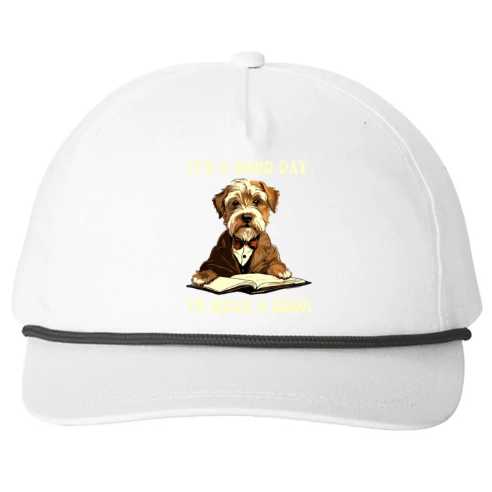 Its A Good Day To Read A Book Cute Dog Reading Book Snapback Five-Panel Rope Hat