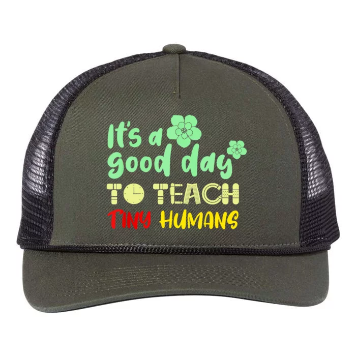 It's A Good Day To Teach Tiny Humans Cool Teacher Retro Rope Trucker Hat Cap