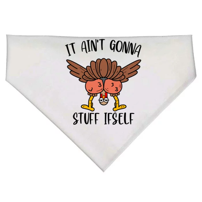 It AinT Gonna Stuff Itself Funny Thanksgiving Turkey USA-Made Doggie Bandana