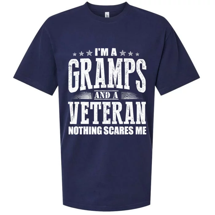 IM A Gramps And A Veteran Nothing Scares Me Funny Dad Gifts Sueded Cloud Jersey T-Shirt