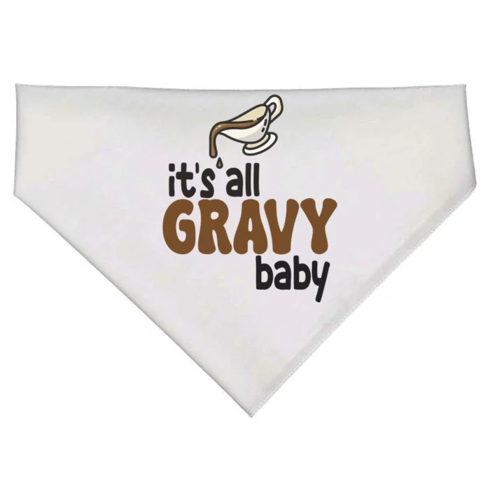 Its All Gravy Baby Funny Thanksgiving USA-Made Doggie Bandana