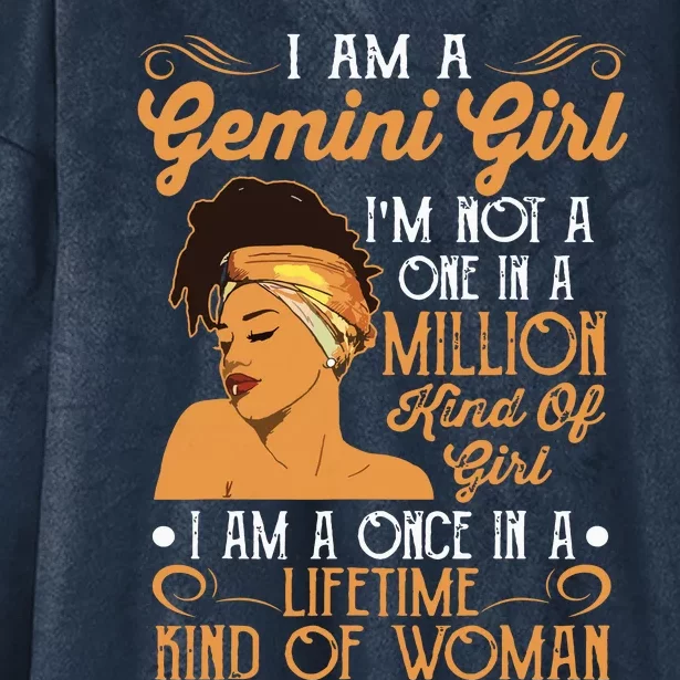 Im A Gemini Girl Black Women Gemini Girl Hooded Wearable Blanket