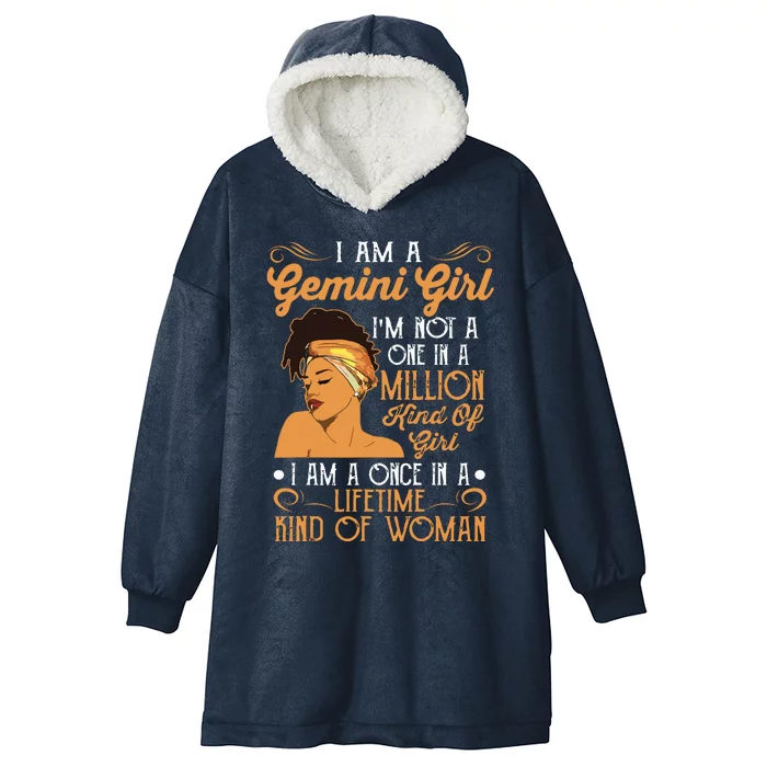 Im A Gemini Girl Black Women Gemini Girl Hooded Wearable Blanket