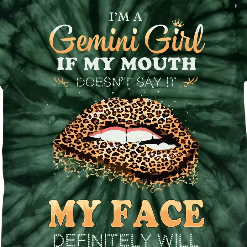 Im A Gemini Girl Funny Leopard Printed Birthday Tie-Dye T-Shirt