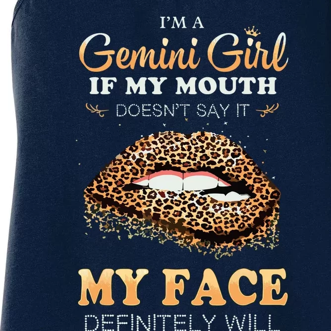 Im A Gemini Girl Funny Leopard Printed Birthday Women's Racerback Tank