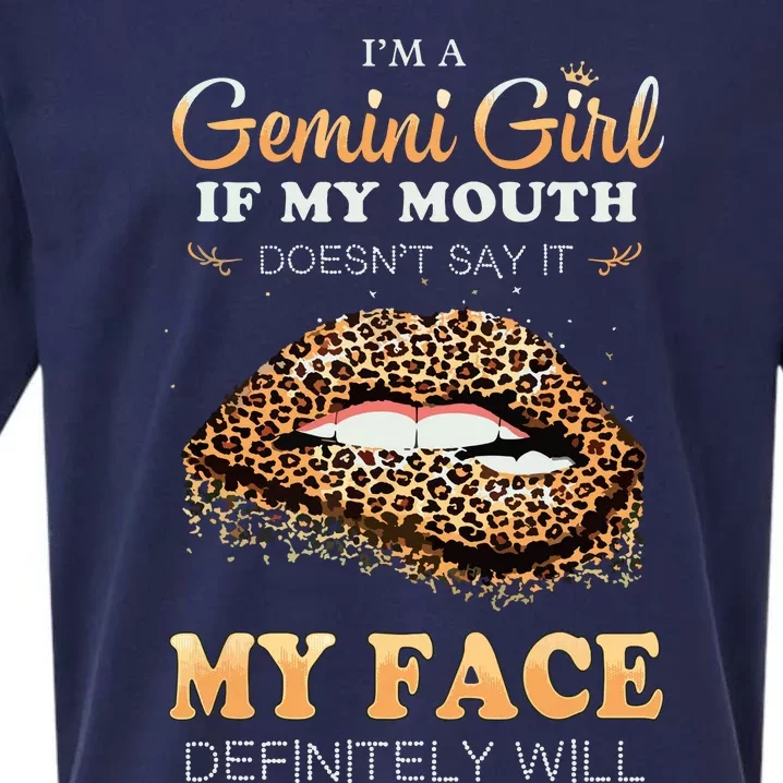 Im A Gemini Girl Funny Leopard Printed Birthday Sueded Cloud Jersey T-Shirt