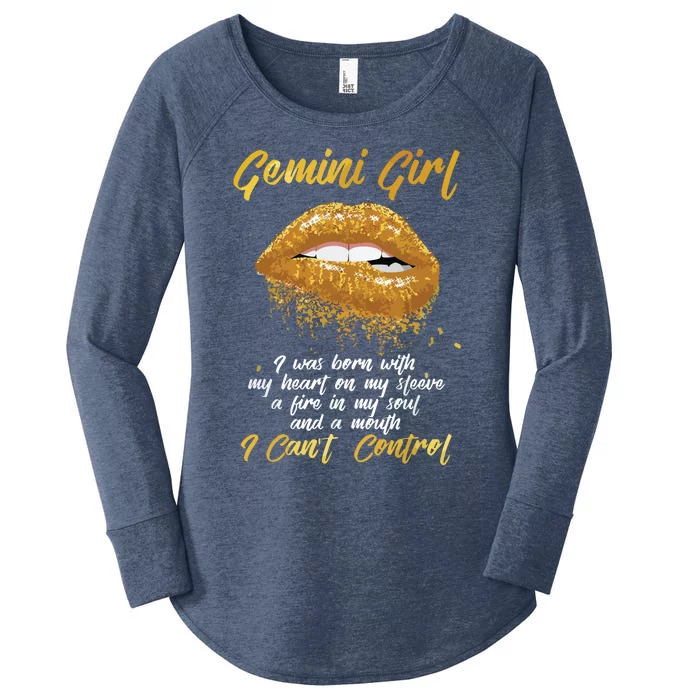 Im A Gemini Girl Funny Birthday For Women Women's Perfect Tri Tunic Long Sleeve Shirt