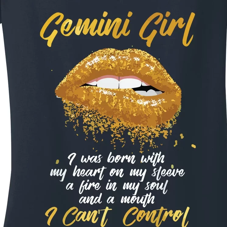 Im A Gemini Girl Funny Birthday For Women Women's V-Neck T-Shirt