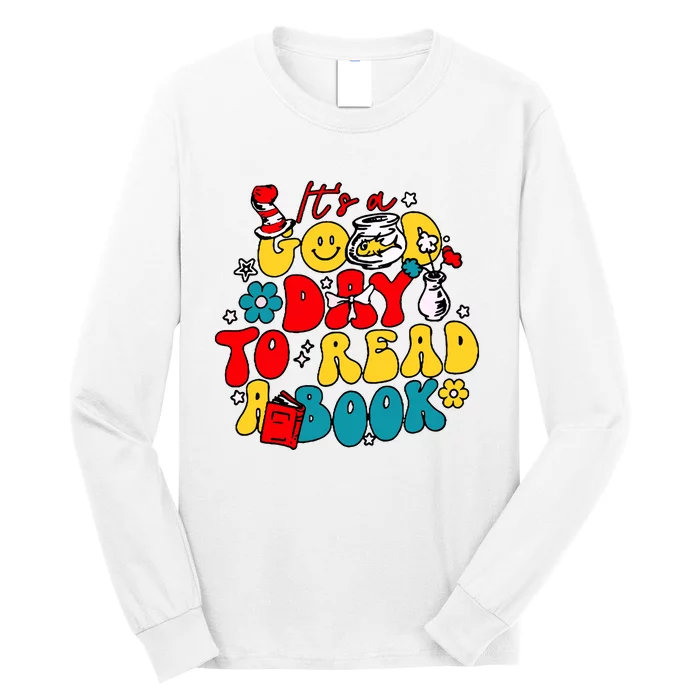 Its A Good Day To Read A Book Reading Day Cat Teachers Long Sleeve Shirt