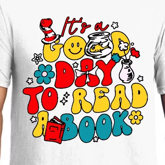 Its A Good Day To Read A Book Reading Day Cat Teachers Pajama Set