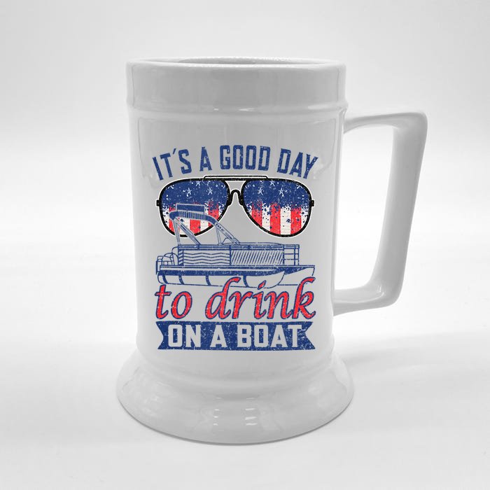 It´s A Good Day To Drink On A Boat Captain Life Is Better Front & Back Beer Stein