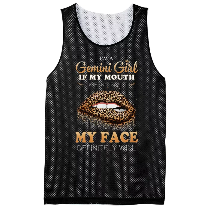 I'm A Gemini Funny Leopard Printed Birthday Mesh Reversible Basketball Jersey Tank