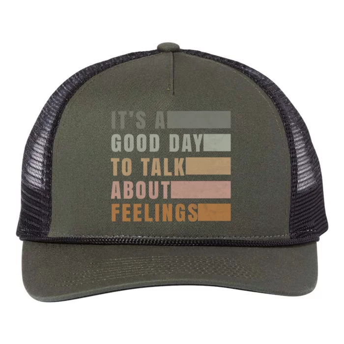 ItS A Good Day To Talk About Feelings Tal Stability Cool Gift Retro Rope Trucker Hat Cap