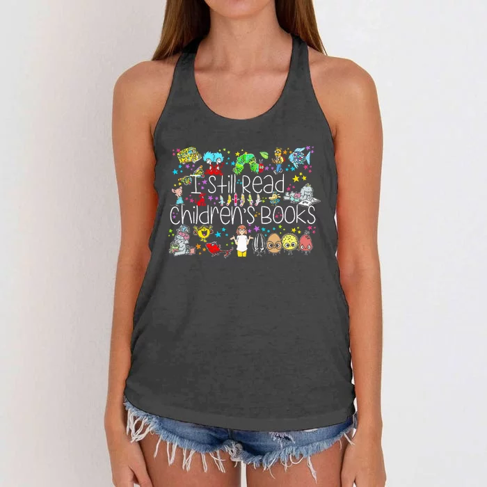 ItS A Good Day To Read A Book I Still Read Childrens Books Women's Knotted Racerback Tank