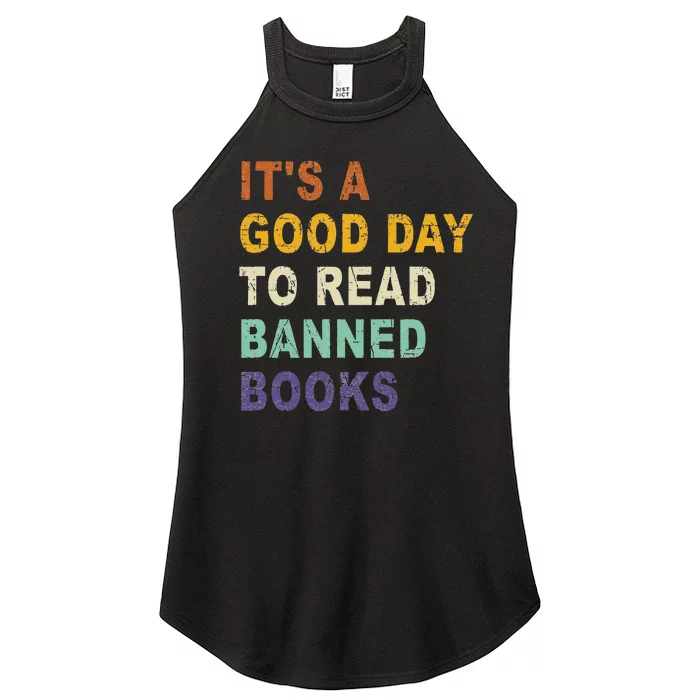 Its A Good Day To Read Banned Books Funny Retro Vintage Women’s Perfect Tri Rocker Tank