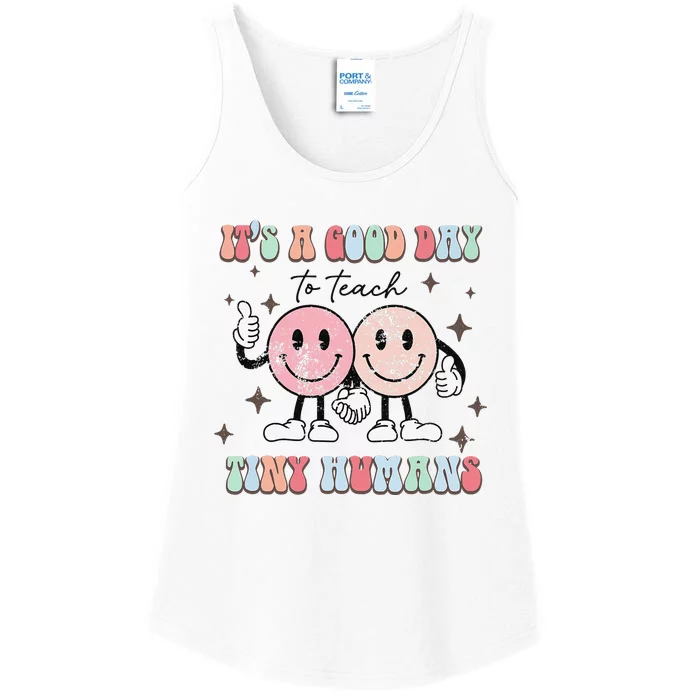 It's a good day to teach tiny humans retro happy face Ladies Essential Tank