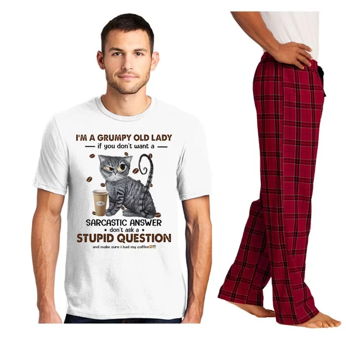 IM A Grumpy Old Lady If You DonT Want Sarcastic Answer Cat Pajama Set