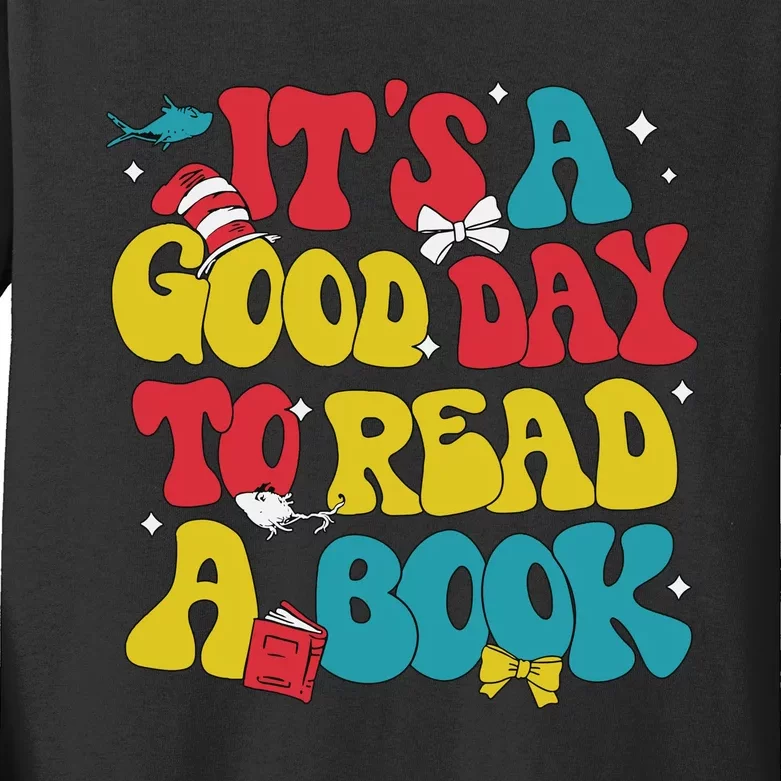 Its A Good Day To Read A Book Kids Long Sleeve Shirt