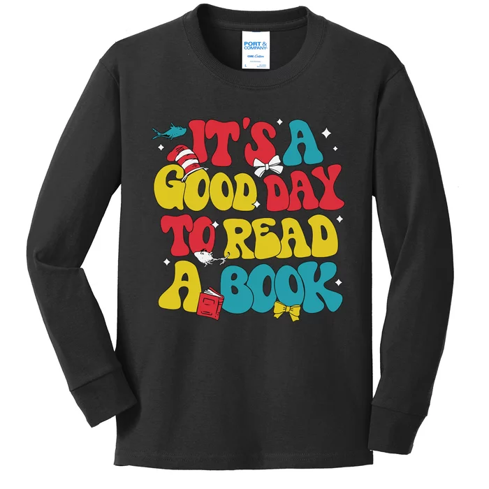 Its A Good Day To Read A Book Kids Long Sleeve Shirt