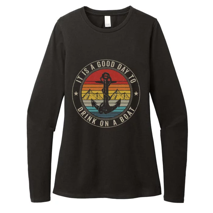 It's A Good Day To Drink On A Boat Pontoon Drinking Tees Womens CVC Long Sleeve Shirt