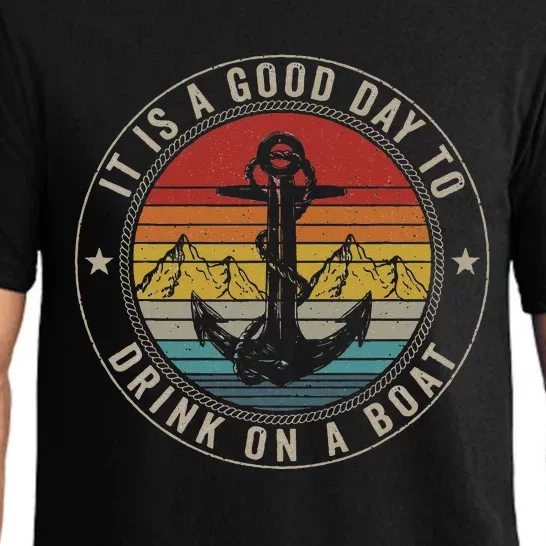 It's A Good Day To Drink On A Boat Pontoon Drinking Tees Pajama Set