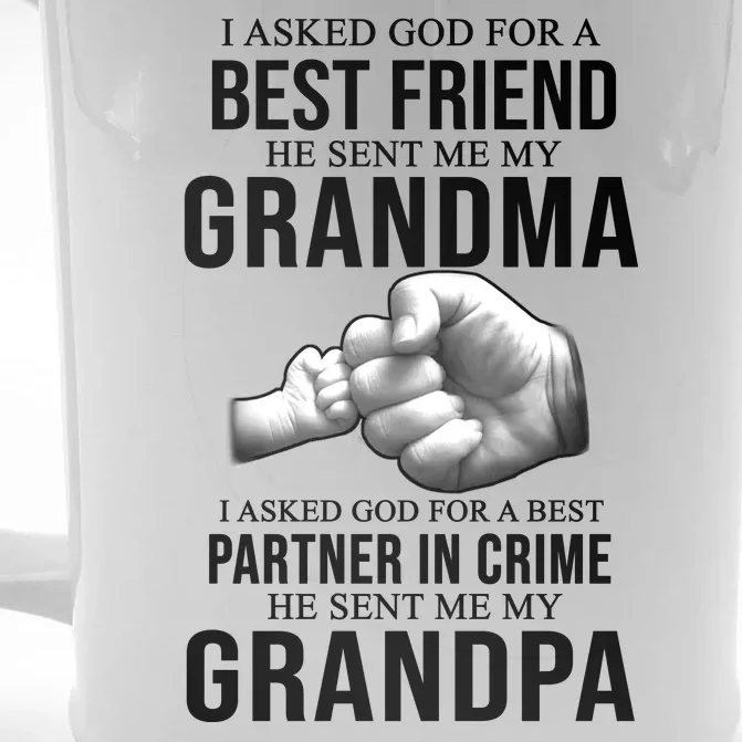 I Asked God For A Best Friend He Sent Me My Grandma Front & Back Beer Stein