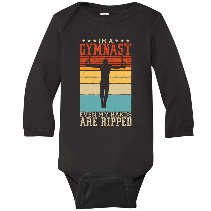 IM A Gymnast Even My Hands Are Ripped Gymnastic Baby Long Sleeve Bodysuit