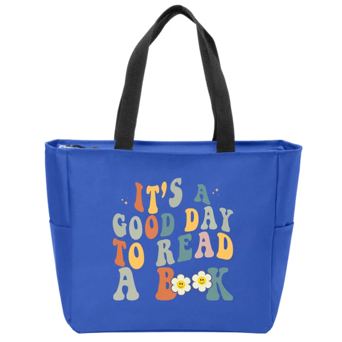 Its A Good Day To Read Books Bookish Groovy Reader Reading Gift Zip Tote Bag