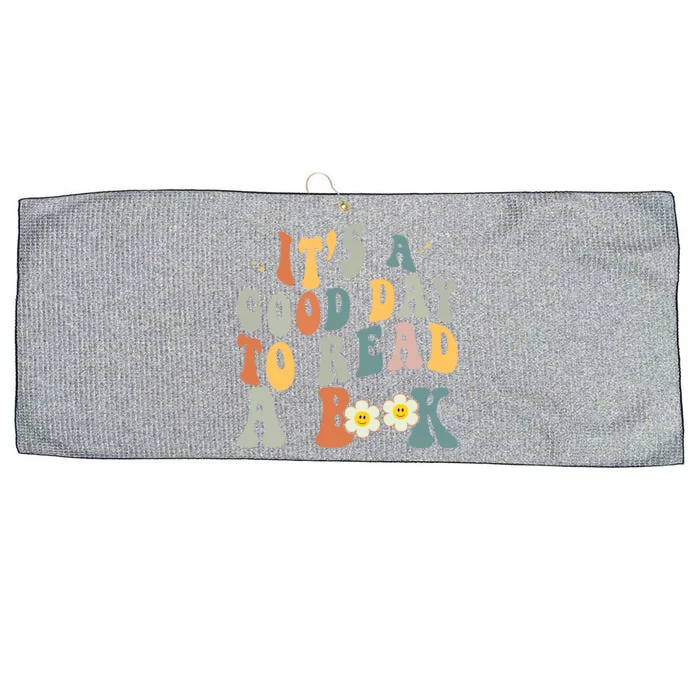 Its A Good Day To Read Books Bookish Groovy Reader Reading Gift Large Microfiber Waffle Golf Towel