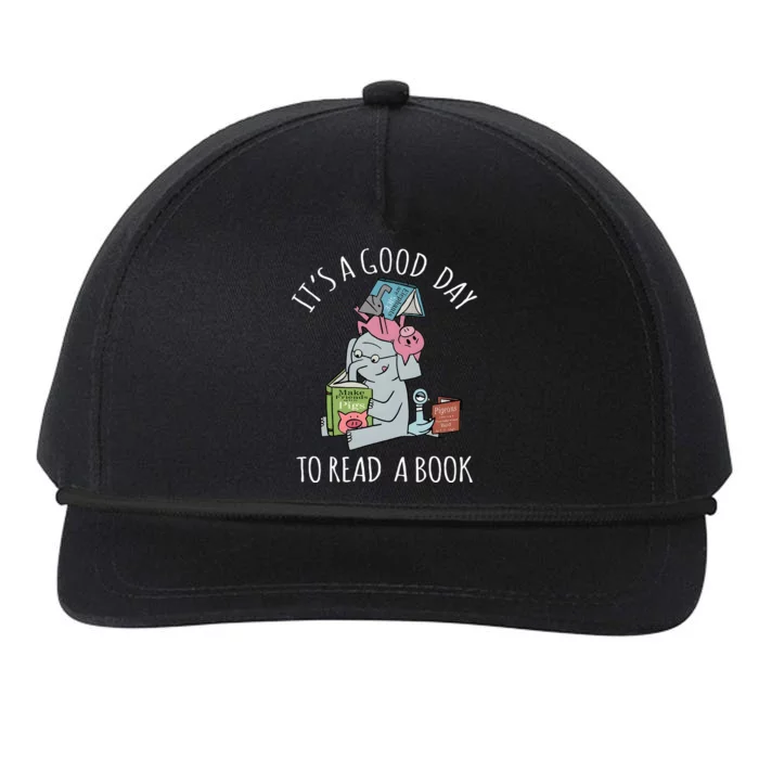 Its A Good Day To Read Book Lover Cute Pig And Elephant Snapback Five-Panel Rope Hat