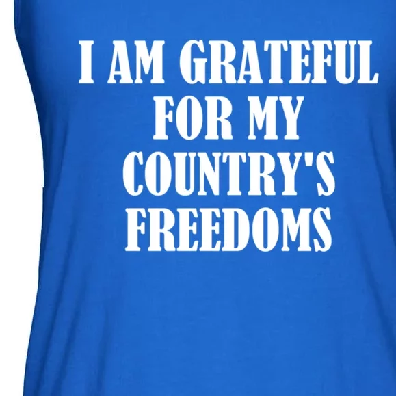 I Am Grateful For My Country's Freedoms Gift Ladies Essential Flowy Tank