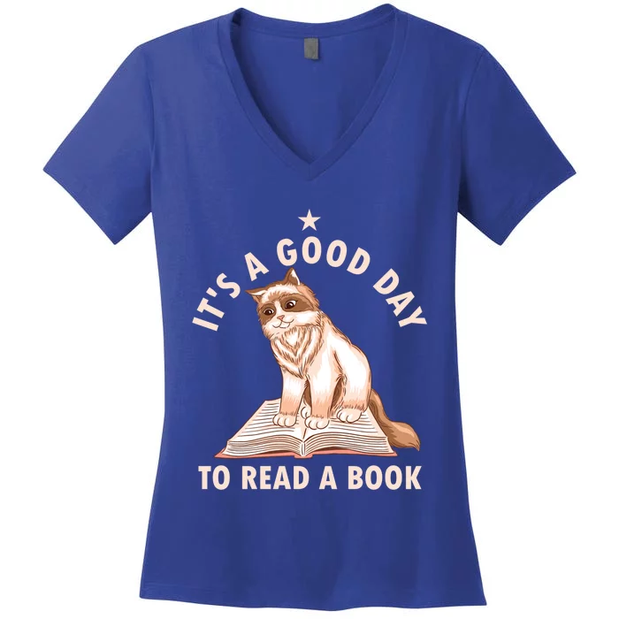 Its A Good Day To Read A Book Funny Bookworm Book Lover Gift Women's V-Neck T-Shirt