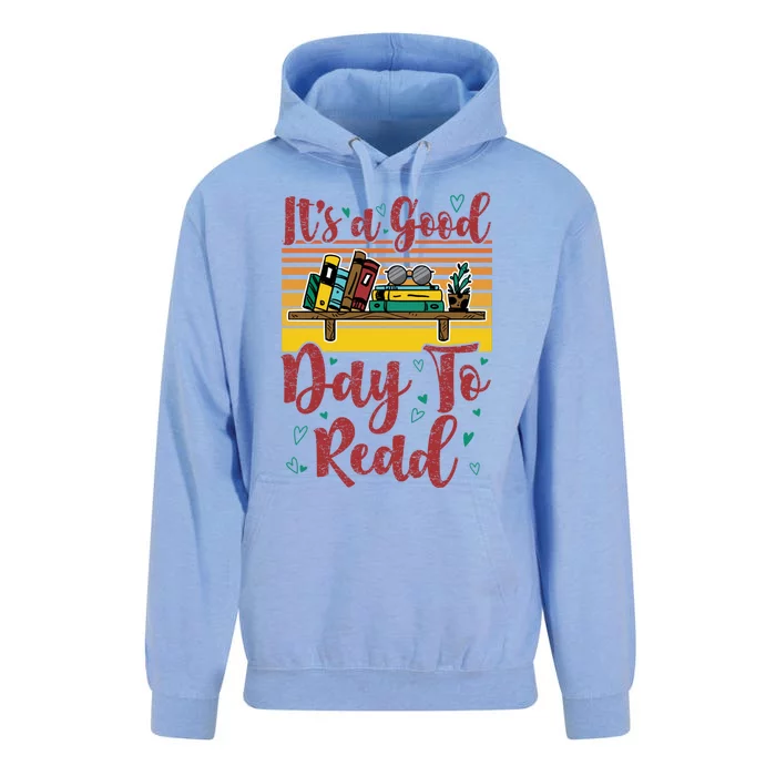 It's A Good Day To Read Retro Vintage Reading Books Lovers Gift Unisex Surf Hoodie