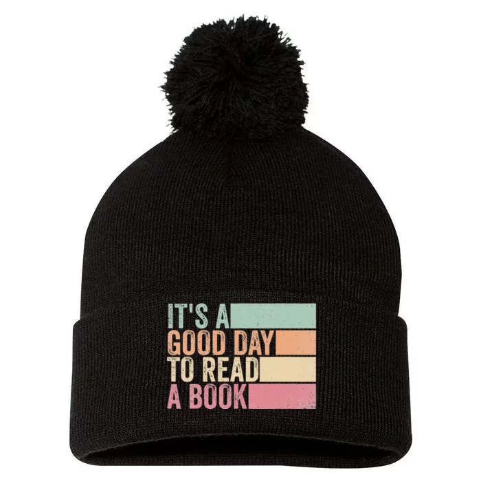 It's A Good Day To Read A Book Pom Pom 12in Knit Beanie