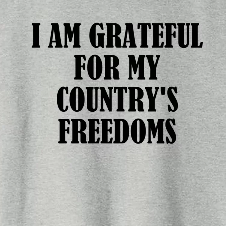 I Am Grateful For My Country's Freedoms Gift Women's Crop Top Tee