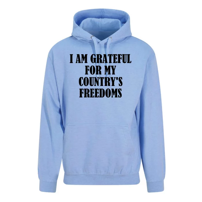 I Am Grateful For My Country's Freedoms Gift Unisex Surf Hoodie