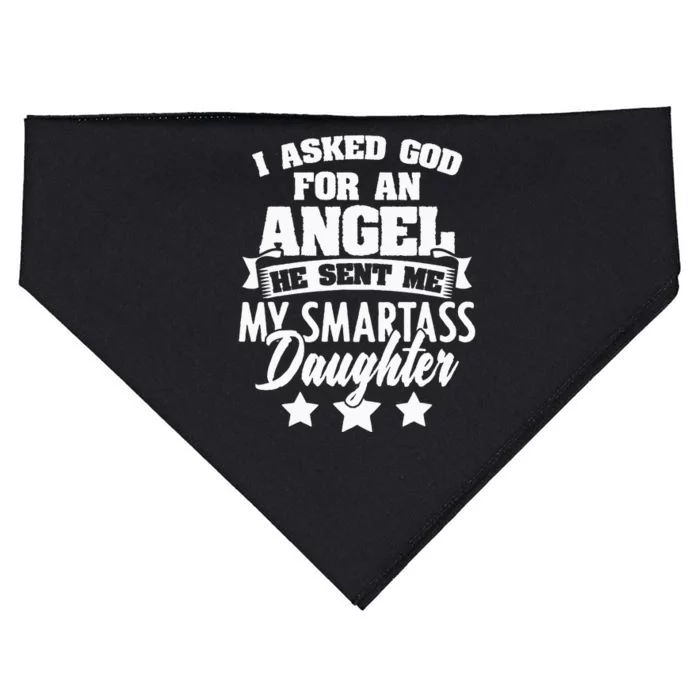 I Asked God For An Angel He Sent Me My Daughter Father USA-Made Doggie Bandana